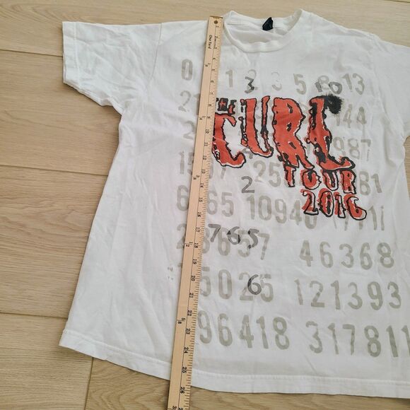 Tultex The Cure Numbers‎ On White Tour T-Shirt L White Red Crewneck Graphic Tee - Picture 7 of 7
